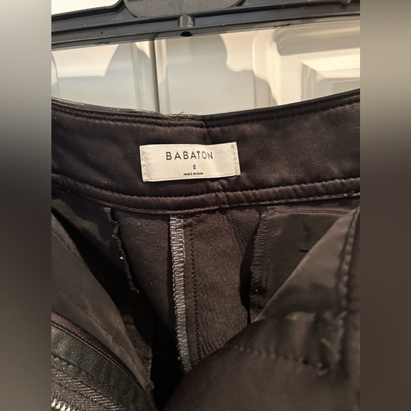 Aritzia Babaton Black Faux Leather Straight Leg Pants Size 8US - Picture 4 of 4